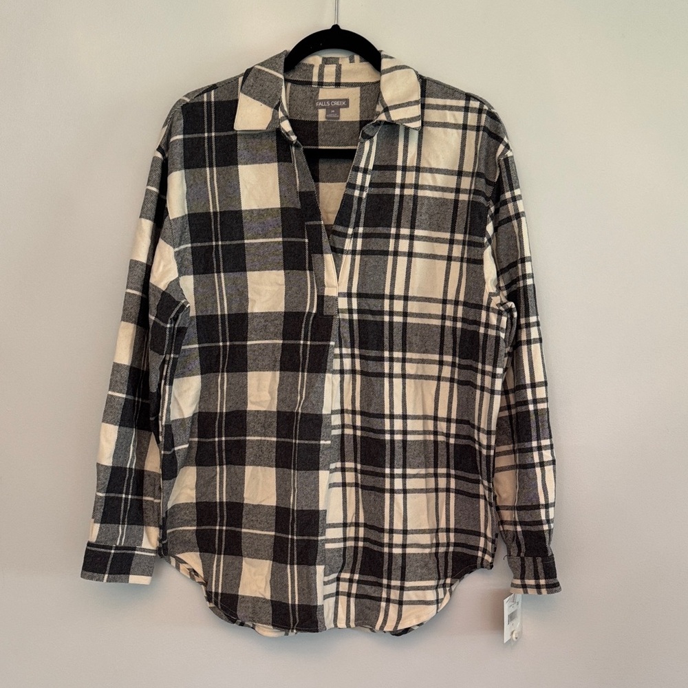 Falls Creek Black and White Plaid Tunic